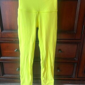 Lululemon Align High Rise Crop -Highlighter Yellow - Size 2 - Like New